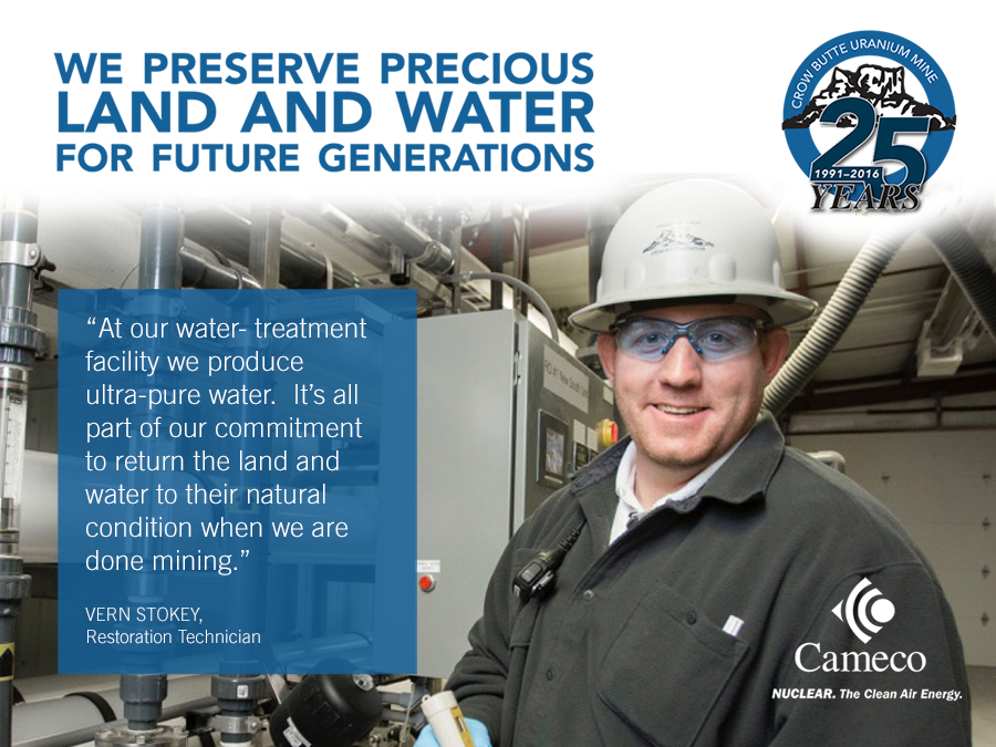 Crow Butte celebrates its 25th anniversary in 2016 by highlighting many of the people who make the operation successful. Restoration and reclamation is an important part of what we do. We're proud of our record of caring for the land and conserving water. 