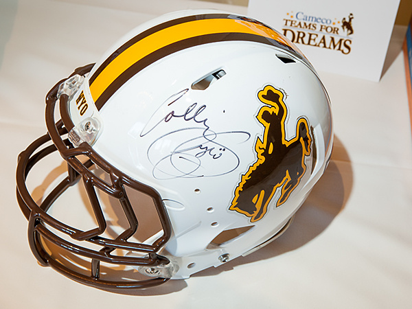 Signed football helmet