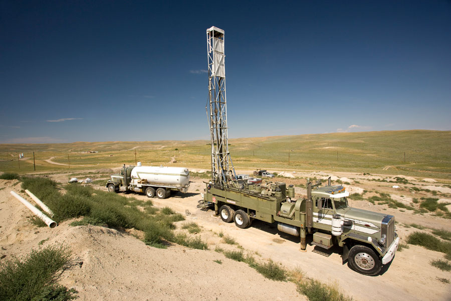 Heavy duty trucks on site at cameco resources